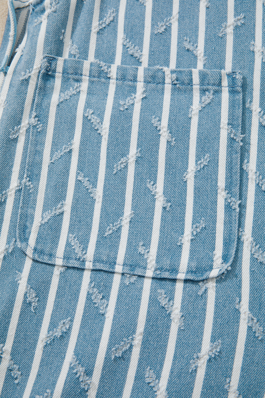 Myosotis Striped Denim Wide-Leg Overalls