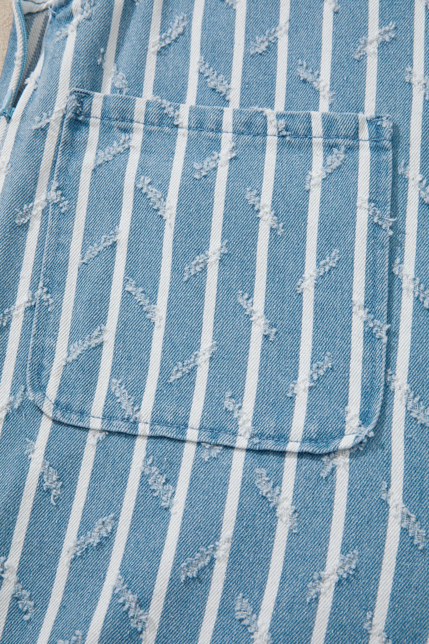 Myosotis Striped Denim Wide-Leg Overalls