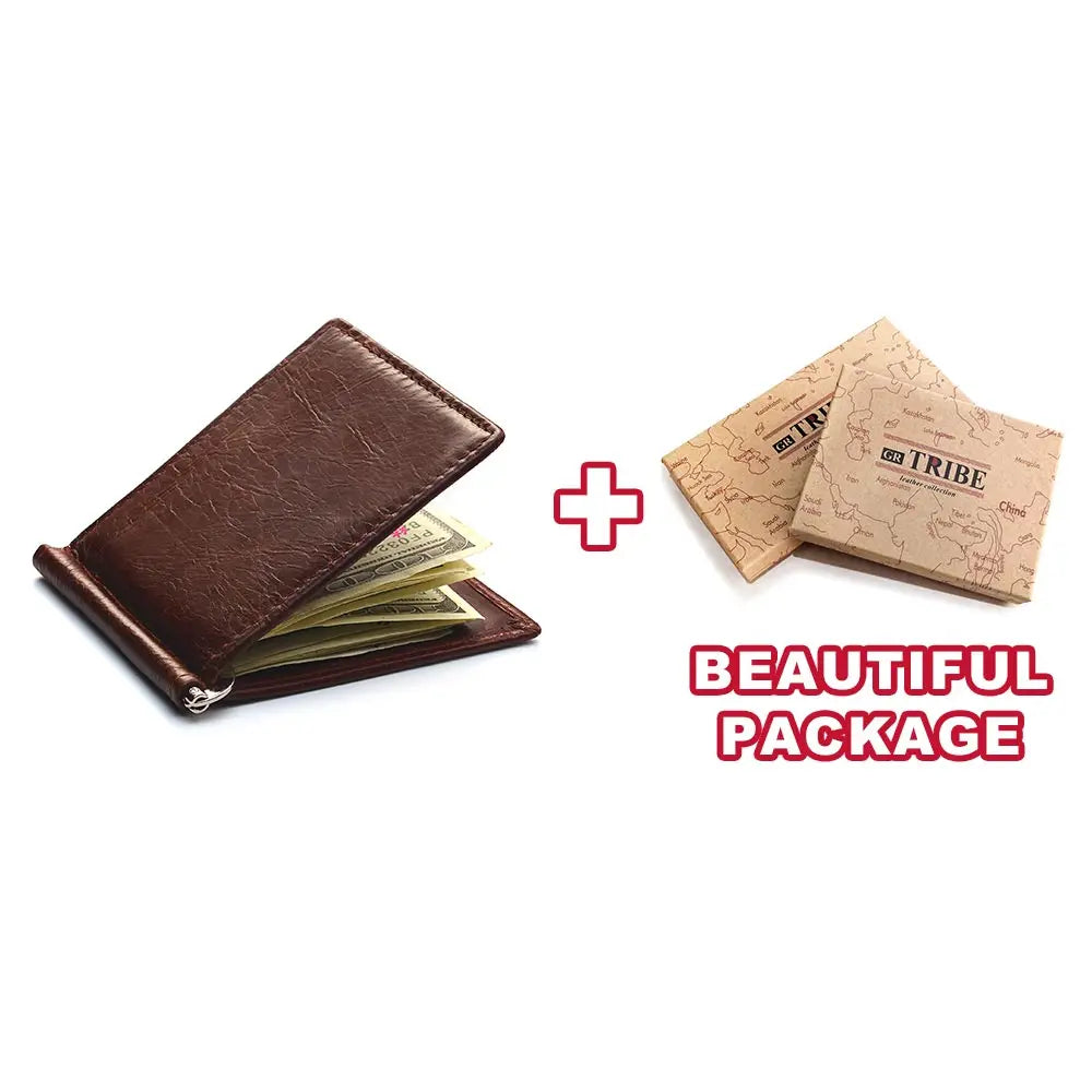 Genuine Leather Money Clip Wallet