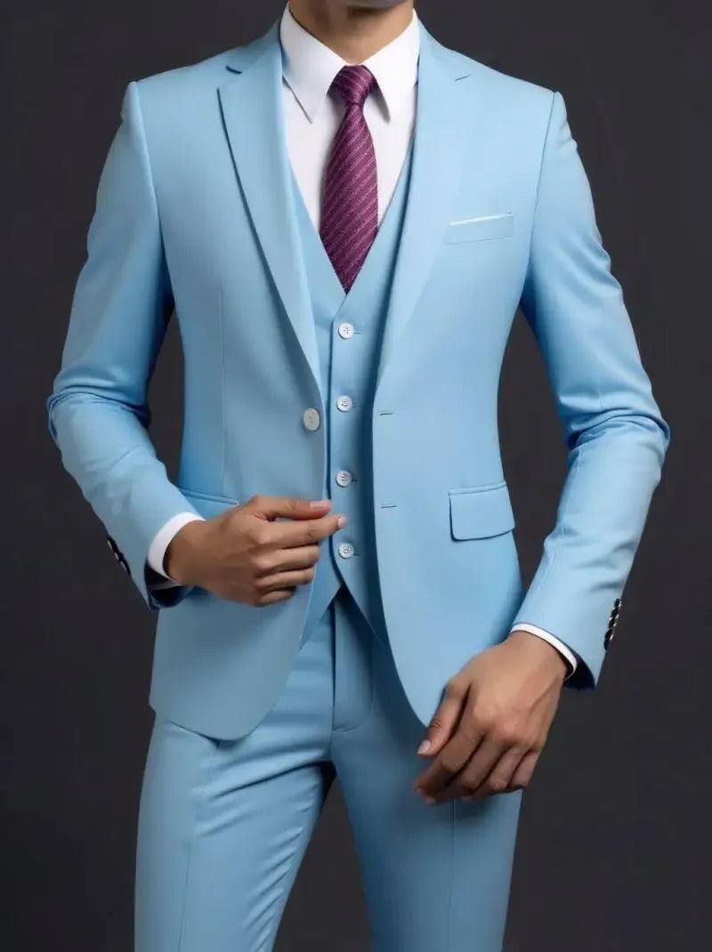 3-Piece Executive Suit Set — Blazer, Waistcoat & Trousers