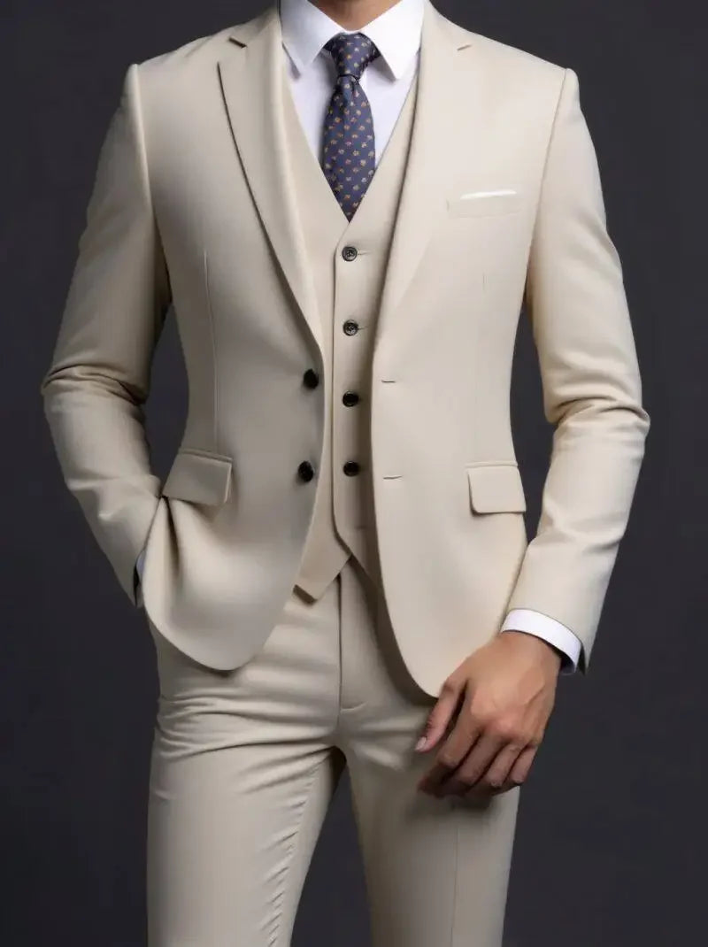 3-Piece Executive Suit Set — Blazer, Waistcoat & Trousers