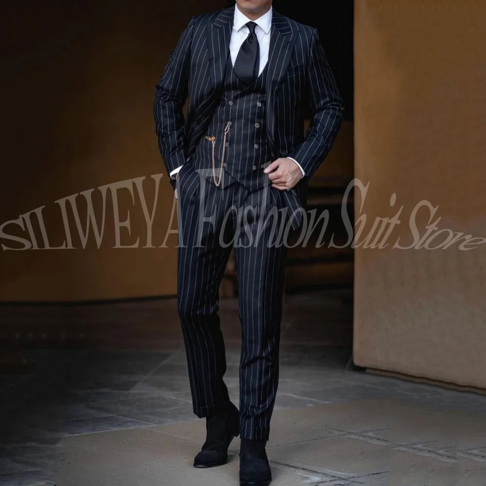 3-Piece Wedding Suit — Jacket, Trousers & Tie