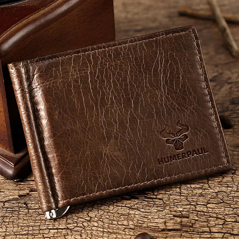 Genuine Leather Money Clip Wallet