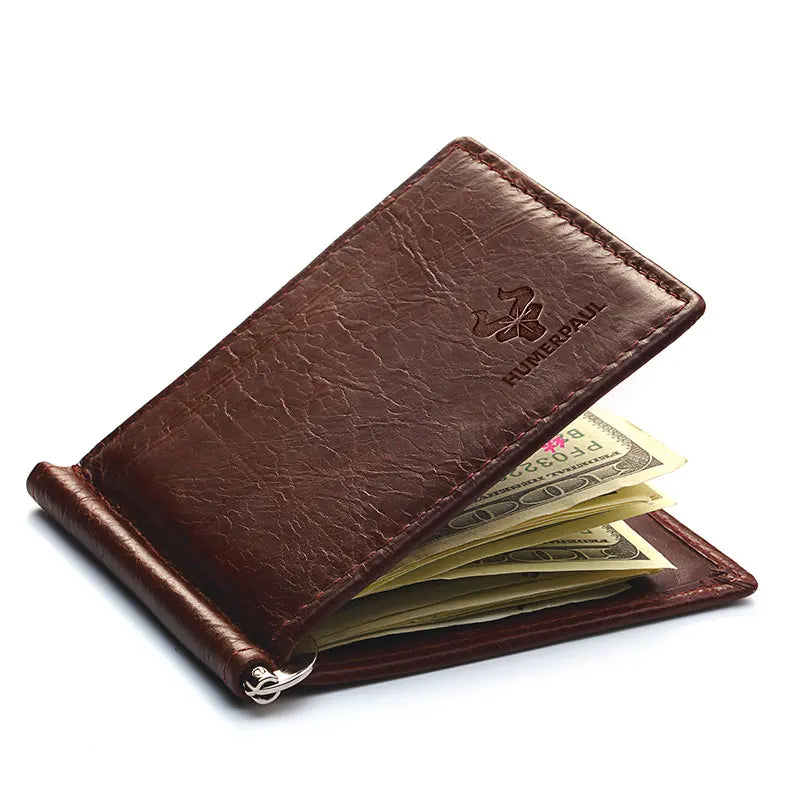 Genuine Leather Money Clip Wallet