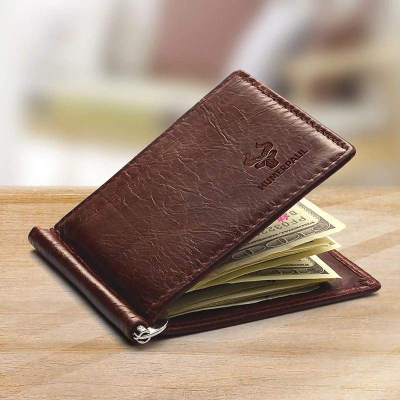 Genuine Leather Money Clip Wallet