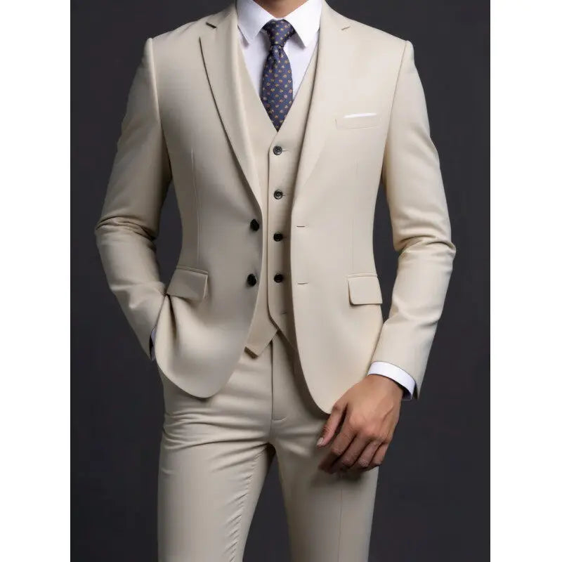 3-Piece Executive Suit Set — Blazer, Waistcoat & Trousers