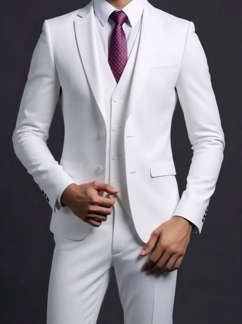 3-Piece Executive Suit Set — Blazer, Waistcoat & Trousers