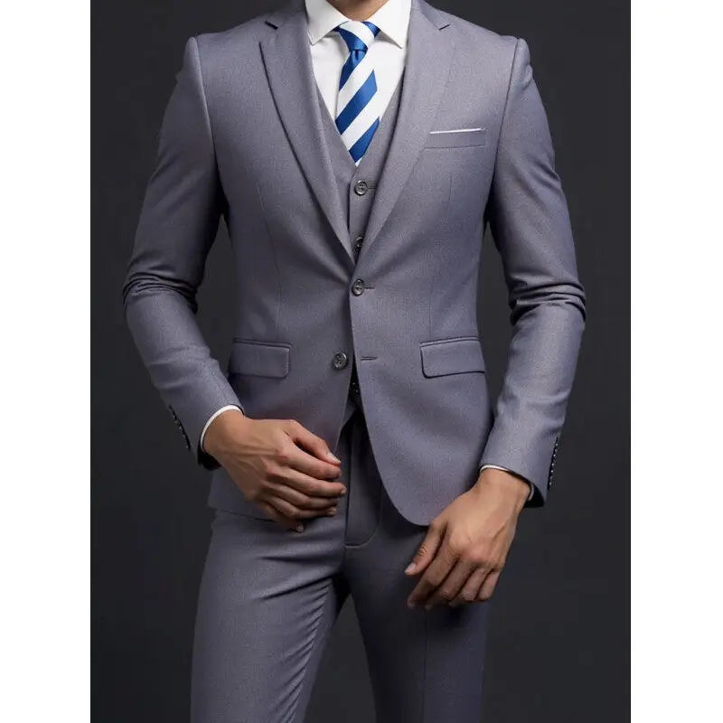 3-Piece Executive Suit Set — Blazer, Waistcoat & Trousers