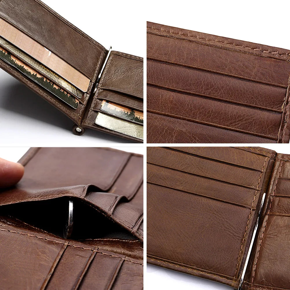 Genuine Leather Money Clip Wallet