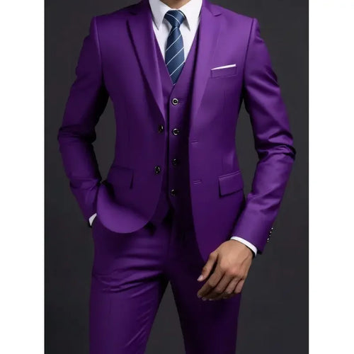 3-Piece Executive Suit Set — Blazer, Waistcoat & Trousers