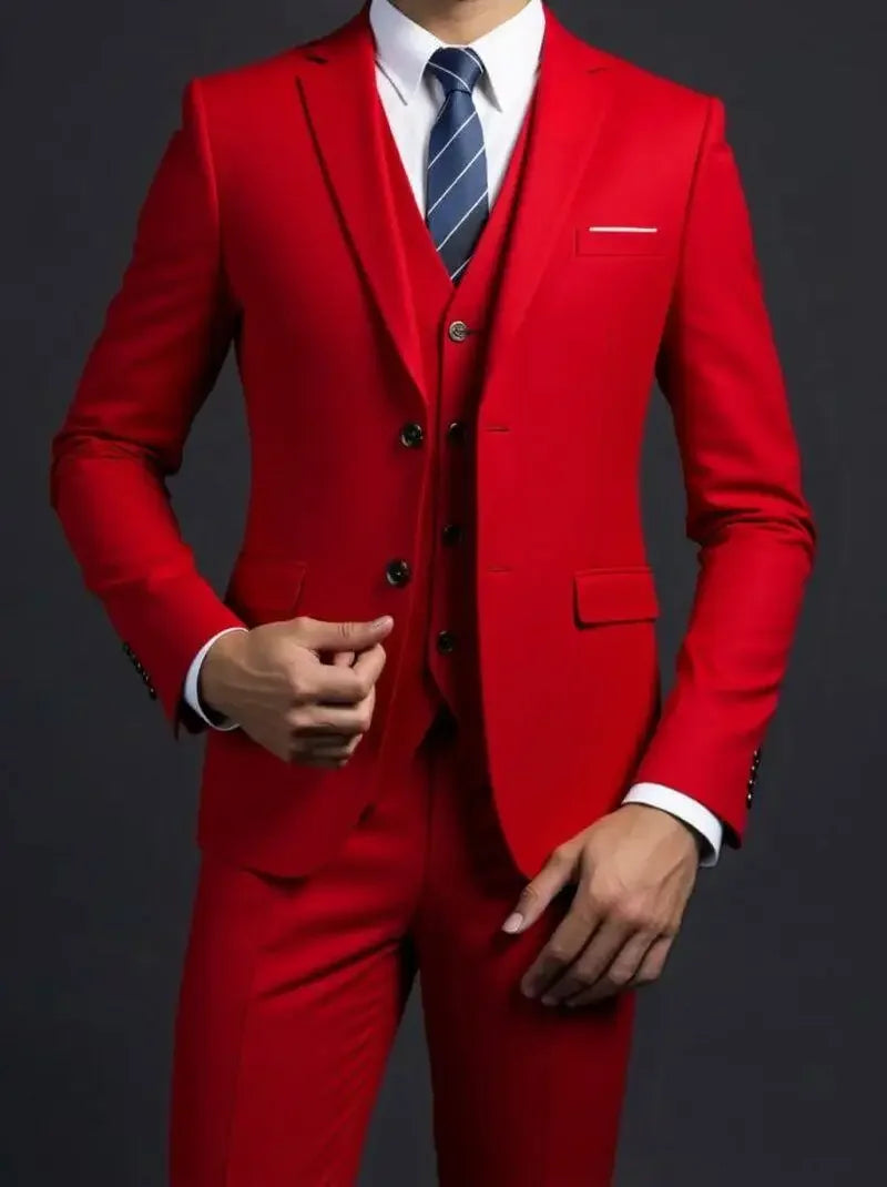 3-Piece Executive Suit Set — Blazer, Waistcoat & Trousers