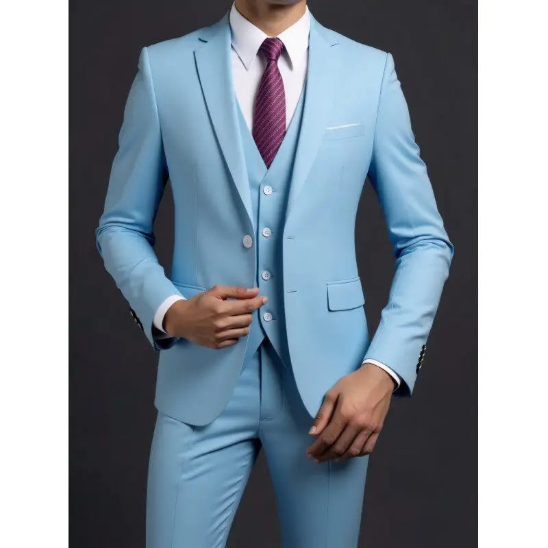 3-Piece Executive Suit Set — Blazer, Waistcoat & Trousers
