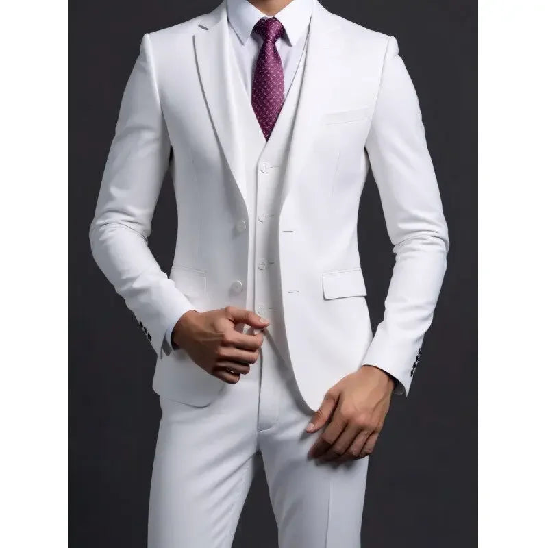 3-Piece Executive Suit Set — Blazer, Waistcoat & Trousers