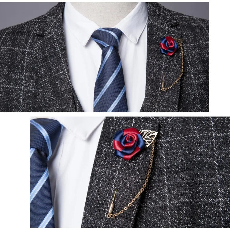 Luxury Plaid Suit Set — Blazer, Waistcoat & Trousers