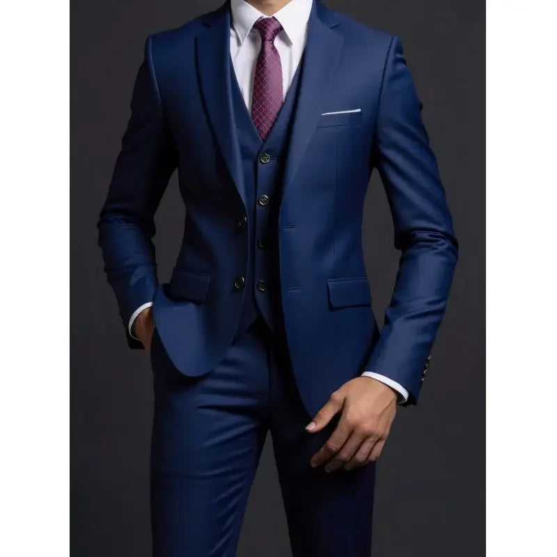 3-Piece Executive Suit Set — Blazer, Waistcoat & Trousers