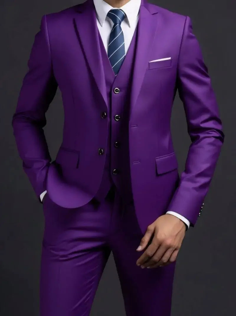 3-Piece Executive Suit Set — Blazer, Waistcoat & Trousers